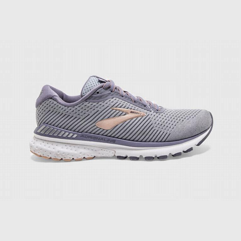 Ténis Brooks Adrenaline Gts 20 Sapatilhas De Corrida Para Estrada Mulher Cinzentas/Branco/Roxo (1394